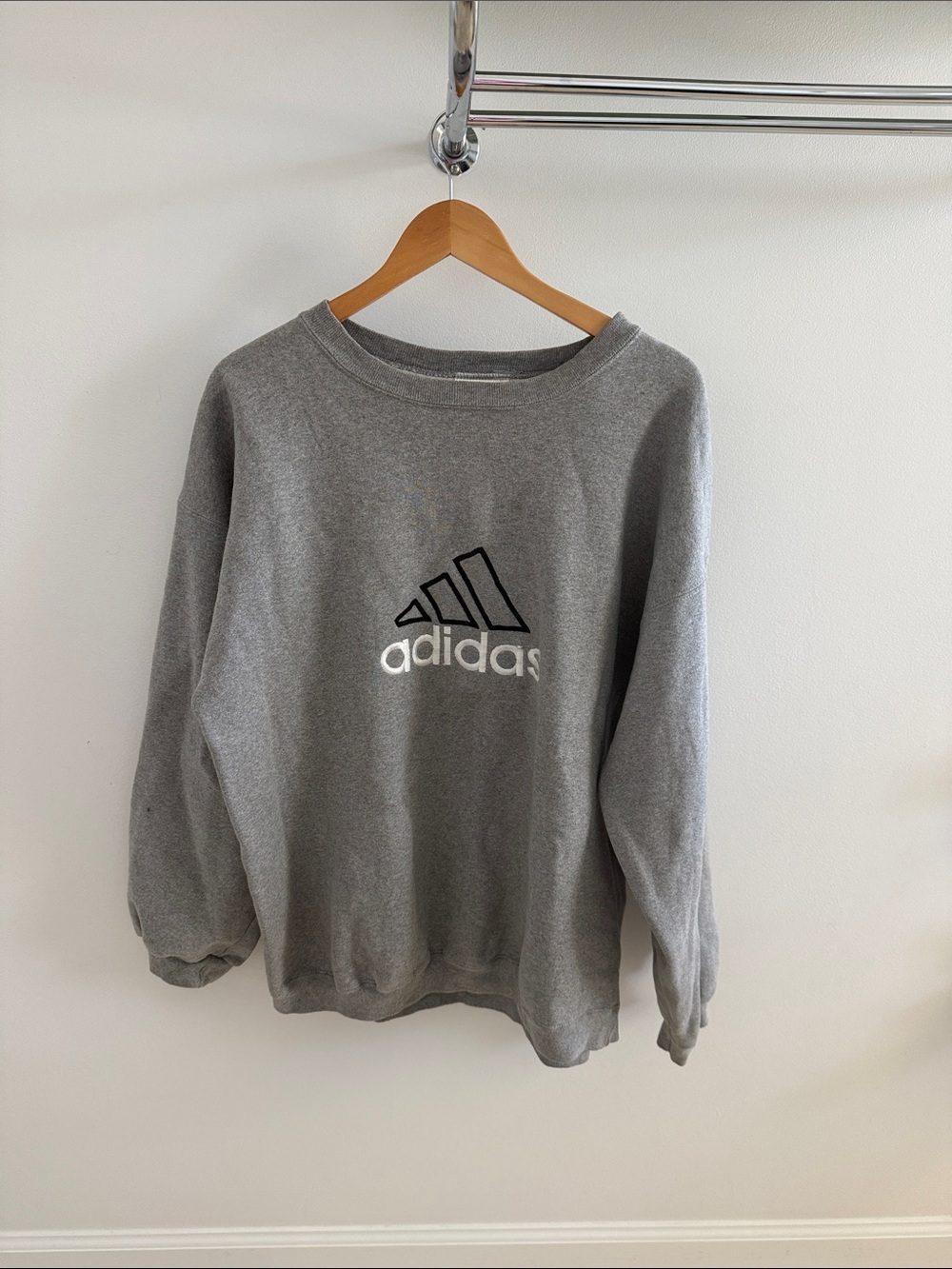 adidas Gray Logo Crewneck Pullover